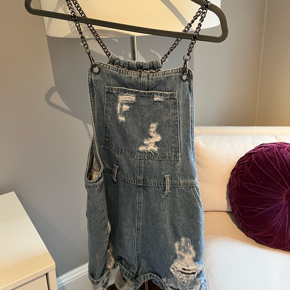 Jean short overalls